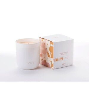 VOY Scented Candle in White Box with Blush Accent